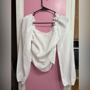 Shein women's white blouse, size S, with elastic at the back